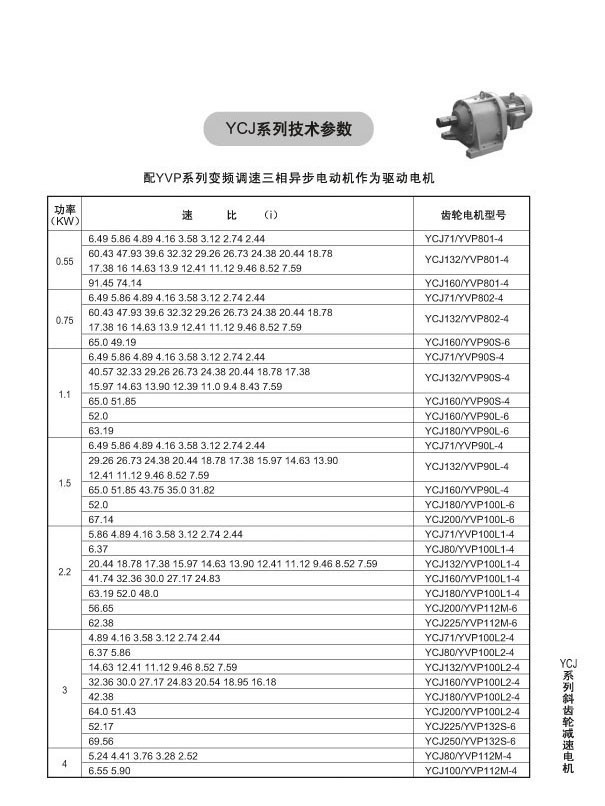 YCJ系列斜齿轮减速电机