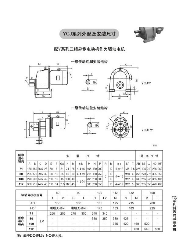 YCJ系列斜齿轮减速电机